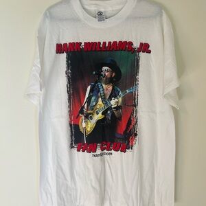 New XL Hank Williams Jr. White Graphic Fan Club T-Shirt
